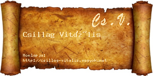 Csillag Vitális névjegykártya